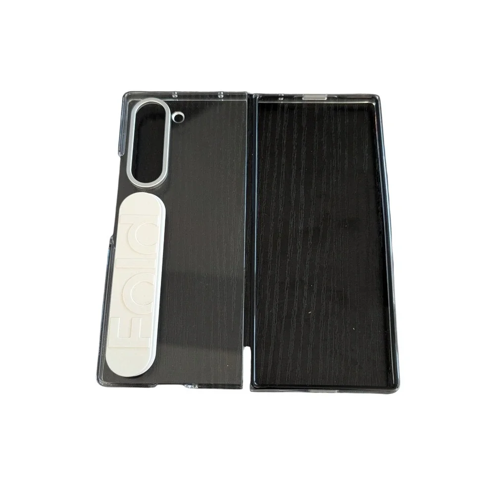 Mm7U Samsung Case for Galaxy Z Fold6 Protection with Finger Holder, Clear/White‎